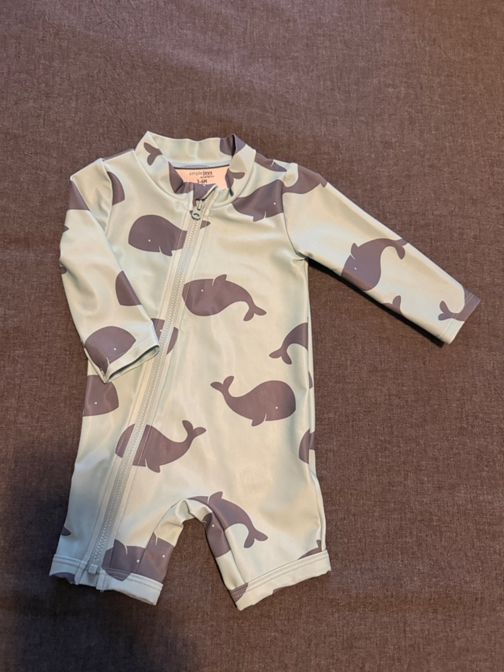 Carter’s Whale Print Zippered Baby Sunsuit